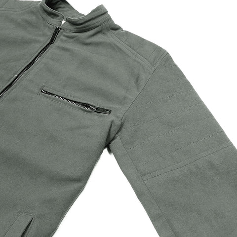 ZRA-Zip suede grey bomber jacket (00218)