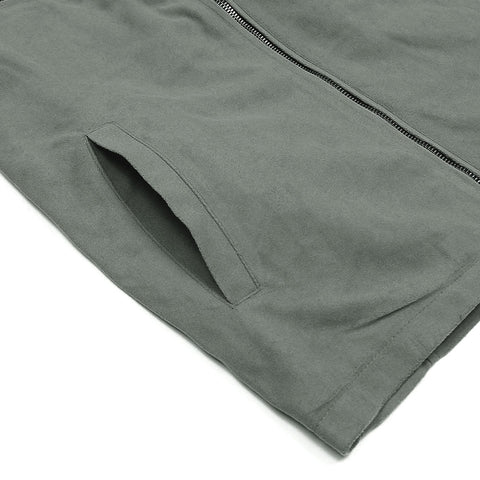 ZRA-Zip suede grey bomber jacket (00218)