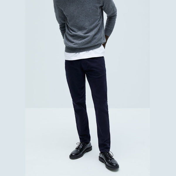 ZR navy basic washed effect slim pants - Exports Club