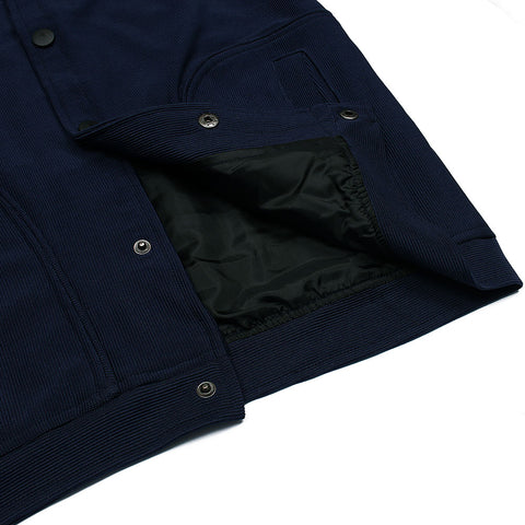 ZRA-Over sized navy long sleeves button jacket(00218)