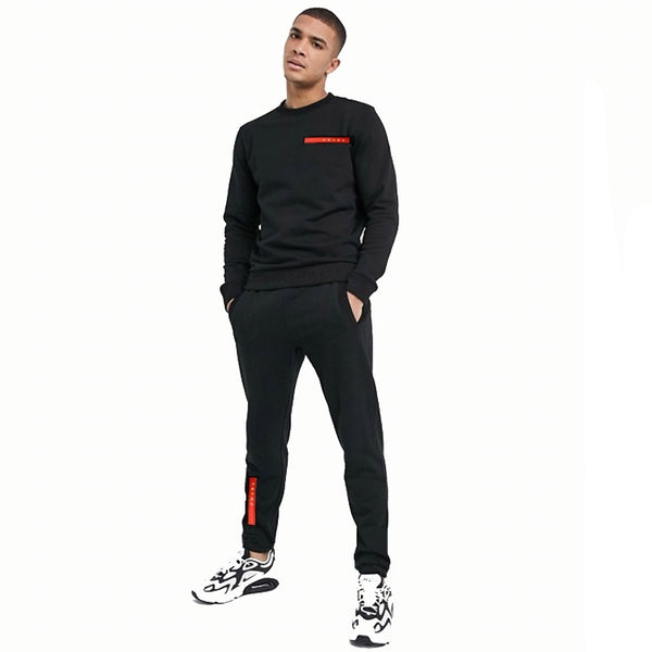 PRDA black poly-fleece tracksuit