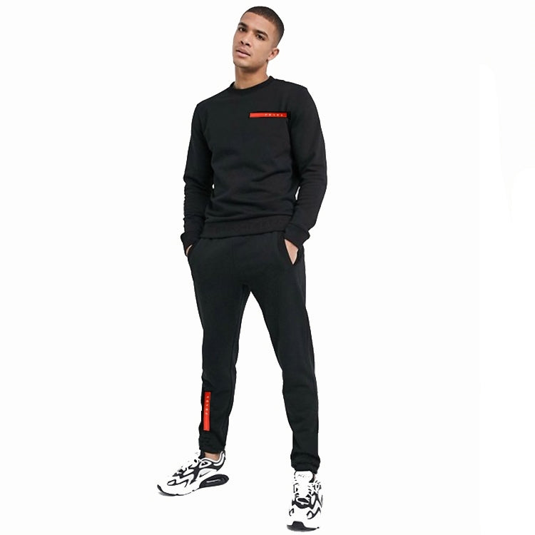 PRDA black poly-fleece tracksuit