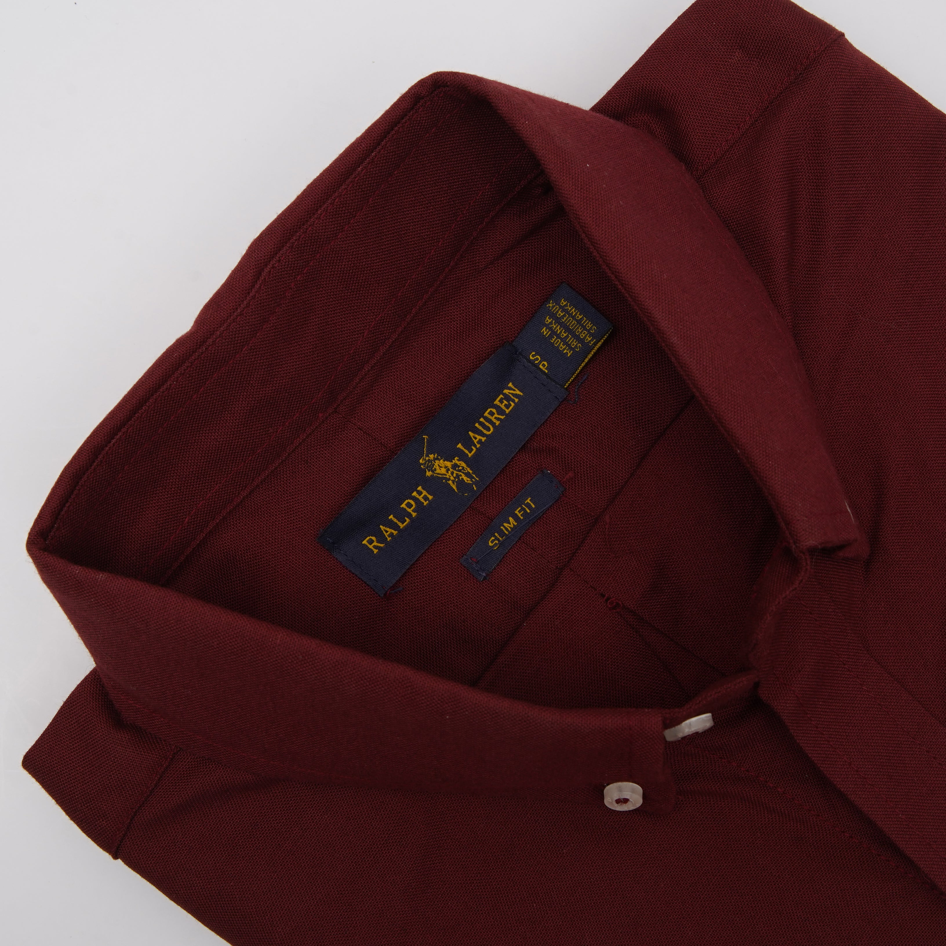 RL maroon Emb Oxford Shirt (00256)
