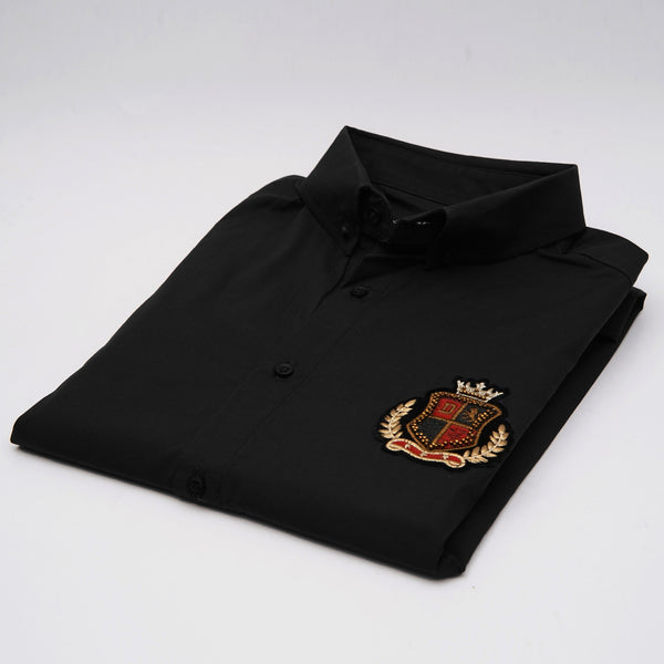 DG Emb  black Oxford Shirt