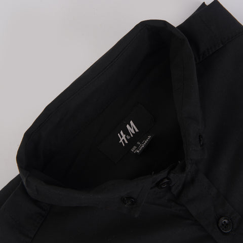 HNM premium jet black casual shirt (00242)