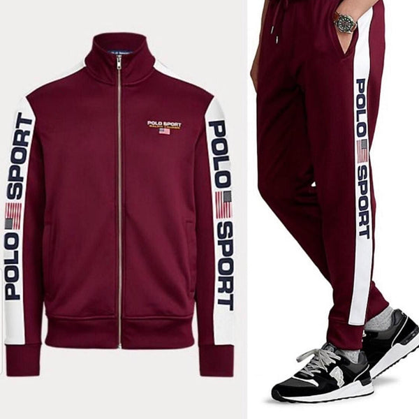 RL sport premium maroon poly tracksuit (00236)