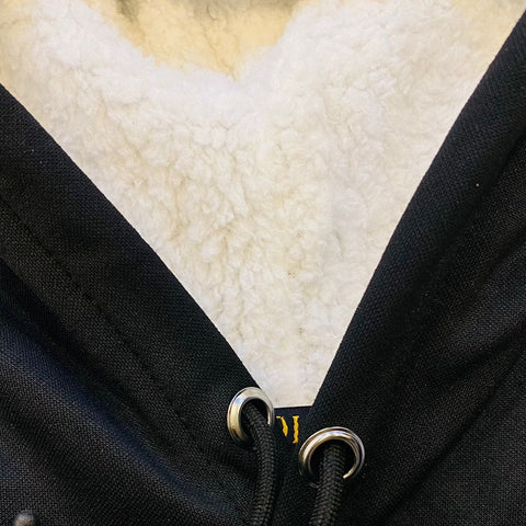 RL premium black Fur hoodie pull-over (00238)