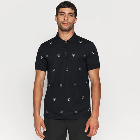 MSCHNO all-over black exclusive polo shirt (00252)
