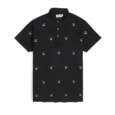 MSCHNO all-over black exclusive polo shirt (00252)