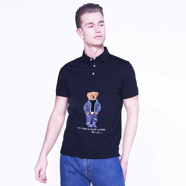 RL emb bear Navy exclusive polo shirt (00157)