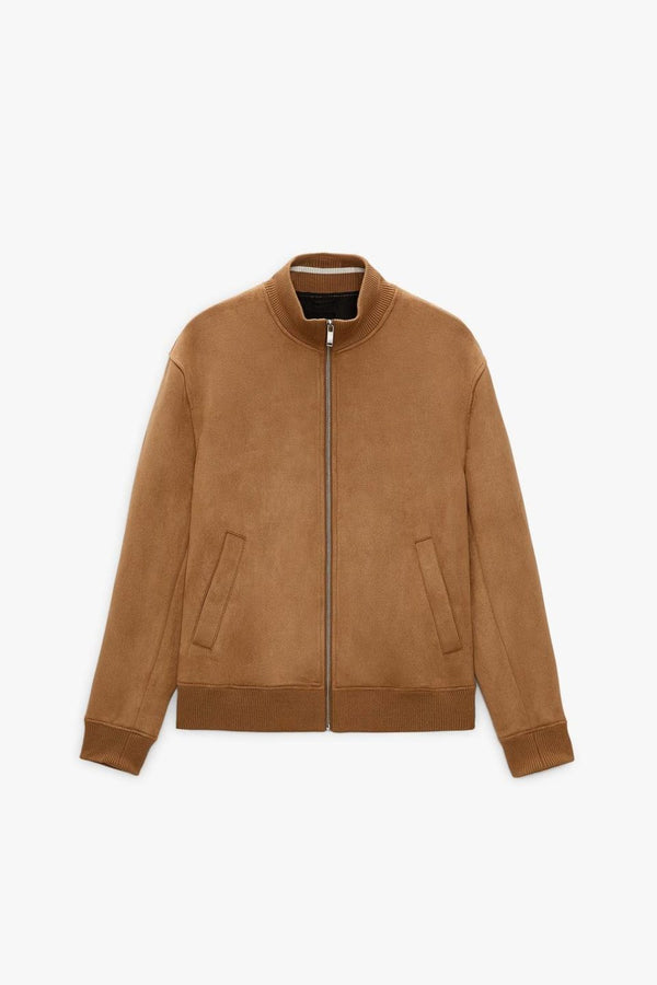 ZR suede mock neck mustard Jacket (00268)
