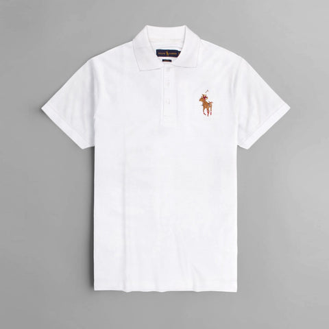 RL emb S-bear white exclusive polo shirt (00157)