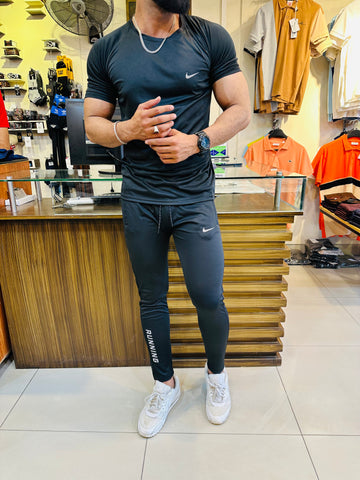 NIK 4-WAY STRETCH active wear black premium tracksuit (00311)