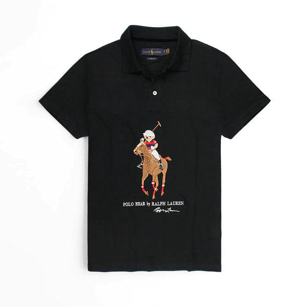 RL emb B-bear black exclusive polo shirt (00157)