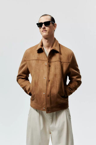 ZR Suede collar mustard jacket (00273)