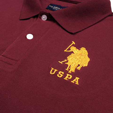 USPOLO basic big logo maroon exclusive polo shirt (00247)