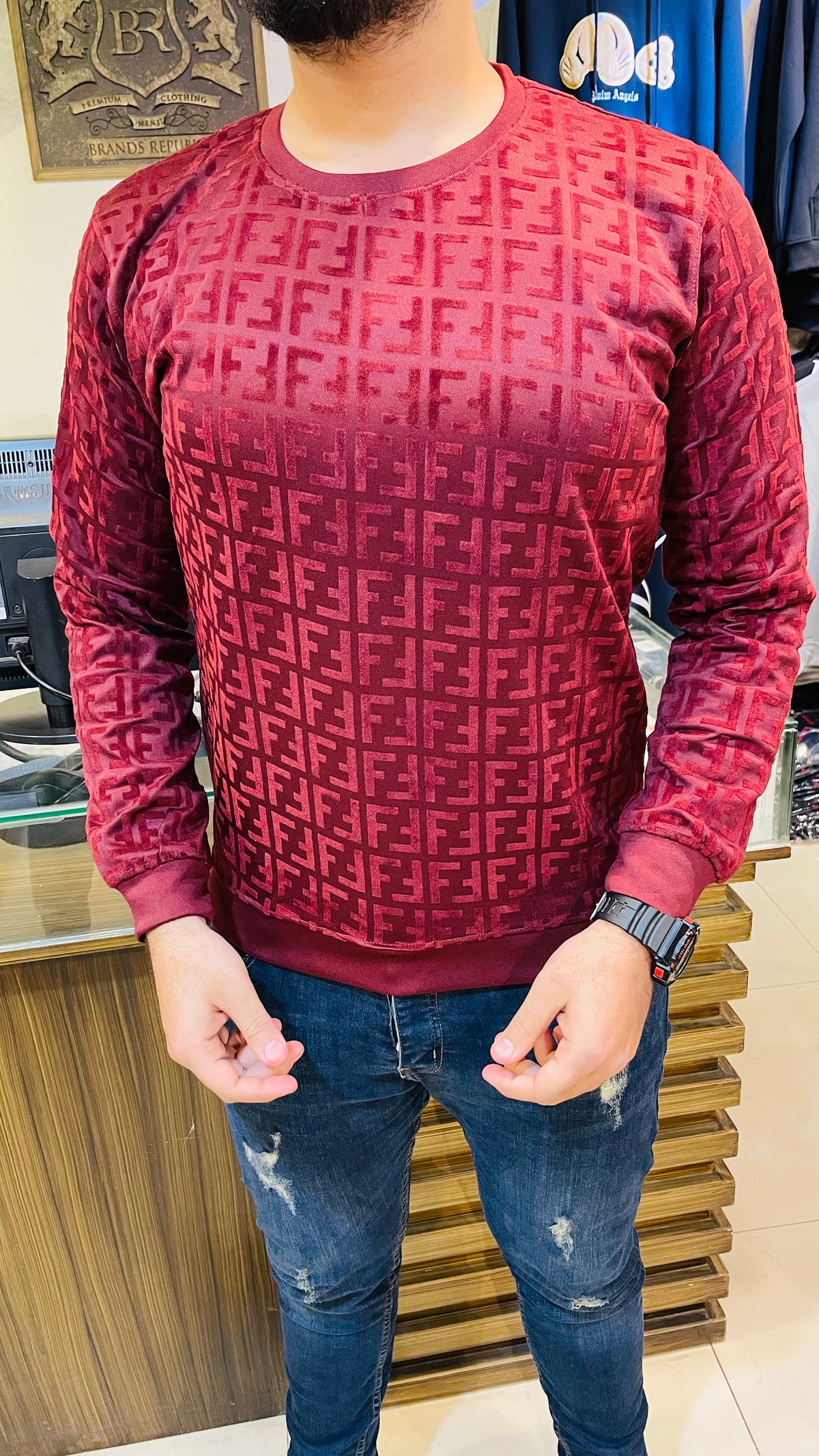 FND Flock maroon sweatshirt (00306)
