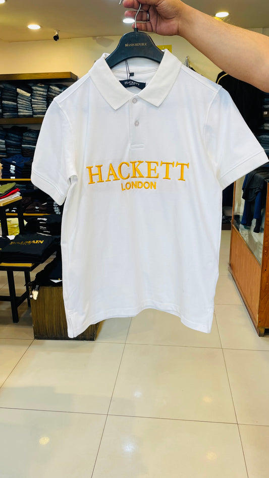 HKT signature emb white exclusive polo shirt (00247)