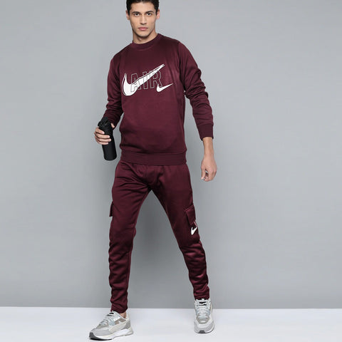 NK maroon poly-fleece  tracksuit (00230)