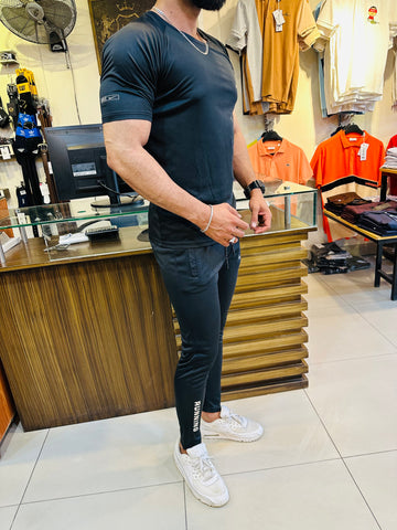 NIK 4-WAY STRETCH active wear black premium tracksuit (00311)