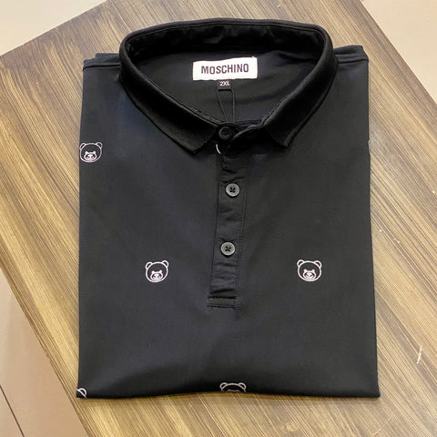 MSCHNO all-over black exclusive polo shirt (00252)