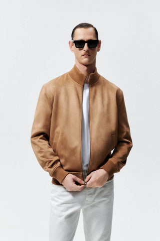 ZR suede mock neck mustard Jacket (00268)