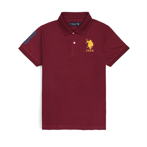 USPOLO basic big logo maroon exclusive polo shirt (00247)