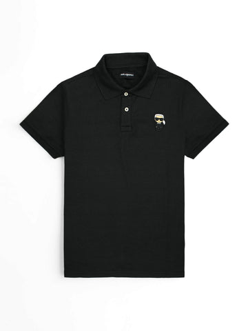 KARL soft cotton black polo shirt(00320)