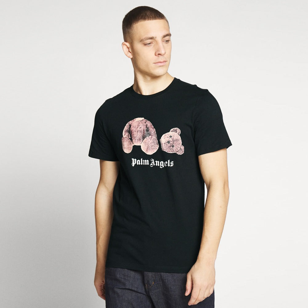 PALMANGLES bear Imported soft cotton black T-Shirt (00244)