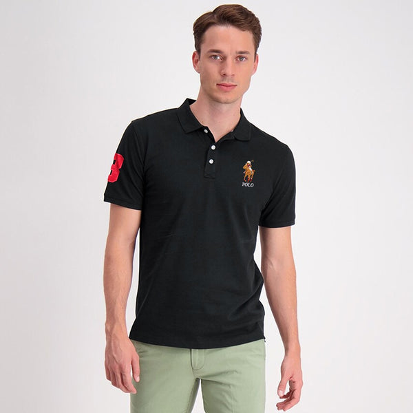 RL emb S-bear black exclusive polo shirt (00157)