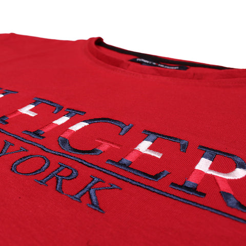 TMY-EMB175 red slim fit T-Shirt (00180)