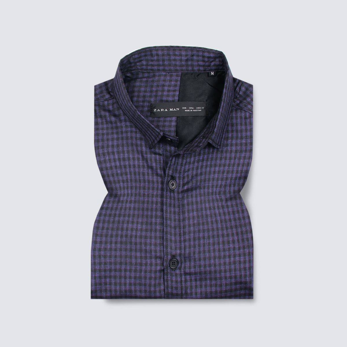 ZRA check purple casual shirt (00240)