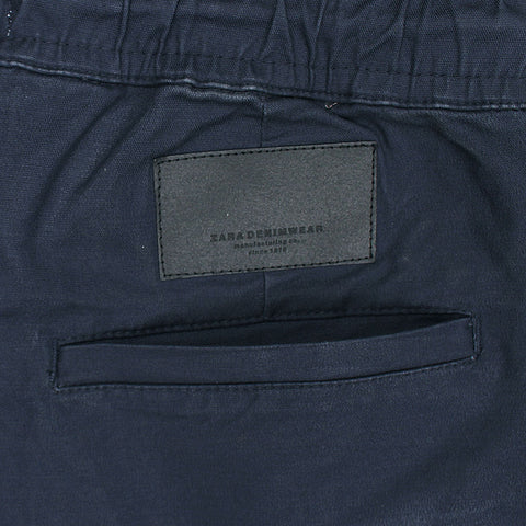ZRA navy cotton strech cargo trousers (00260)