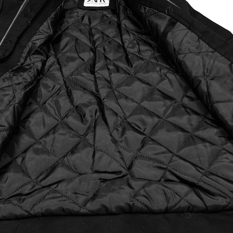 ZRA-plan suede black bomber jacket (00218)