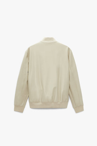 ZR faux leather white bomber jacket (00268)