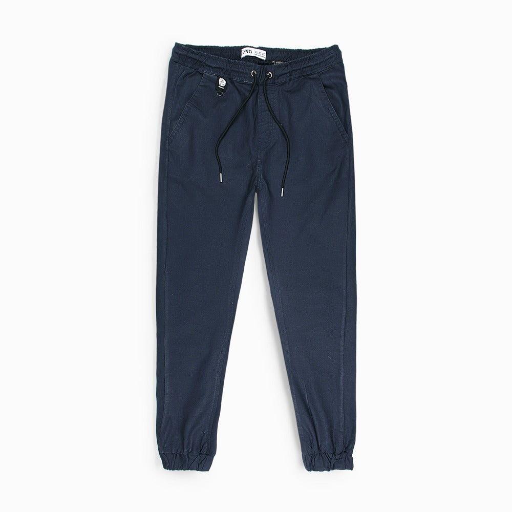 ZRA navy cotton strech cargo trousers (00260)