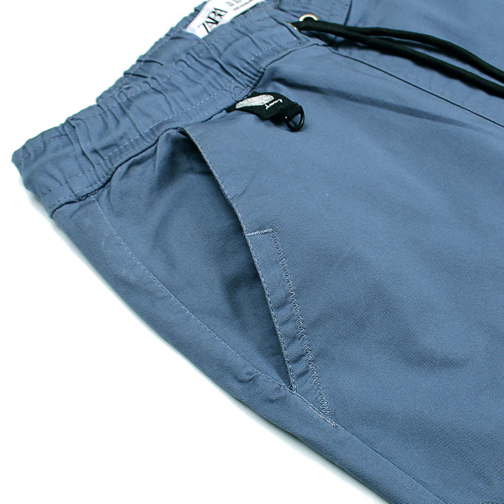 ZRA blue cotton strech cargo trousers (00260)