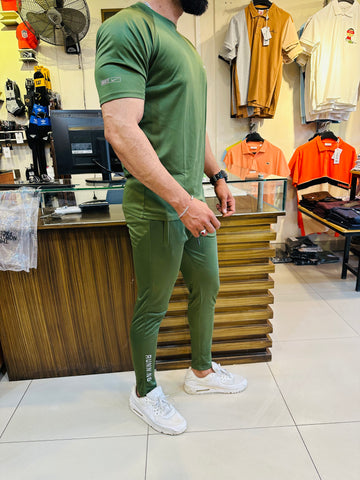 NIK 4-WAY STRETCH active wear green premium tracksuit (00311)
