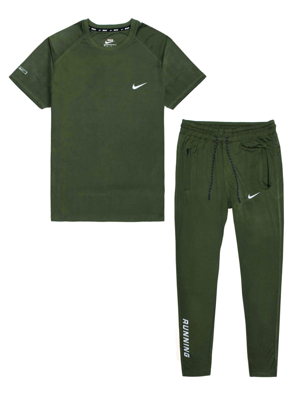 NIK 4-WAY STRETCH active wear green premium tracksuit (00311)