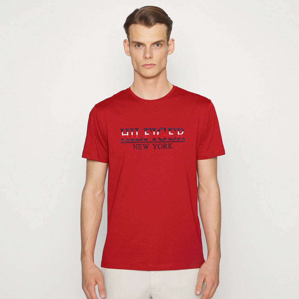 TMY-EMB175 red slim fit T-Shirt (00180)