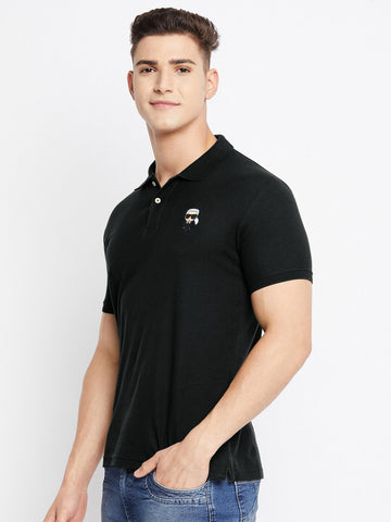 KARL soft cotton black polo shirt(00320)