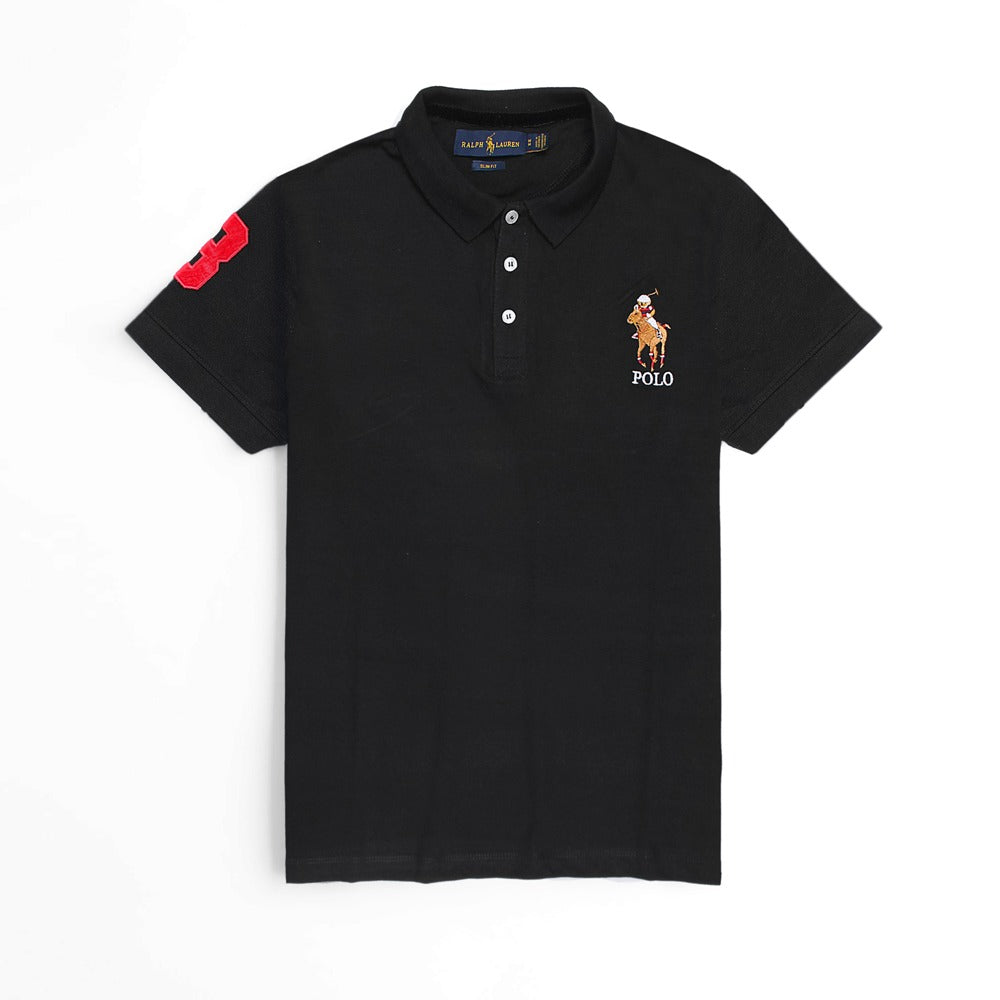 RL emb S-bear black exclusive polo shirt (00157)