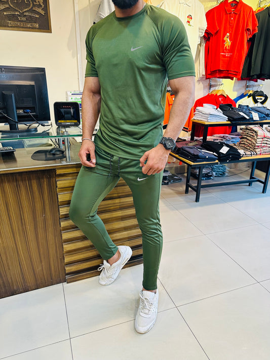 NIK 4-WAY STRETCH active wear green premium tracksuit (00311)