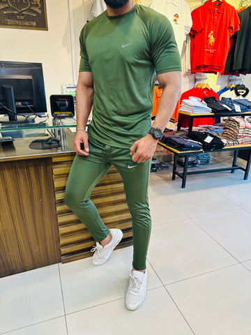NIK 4-WAY STRETCH active wear green premium tracksuit (00311)