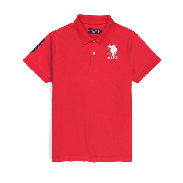 USPOLO basic big logo red exclusive polo shirt (00247)