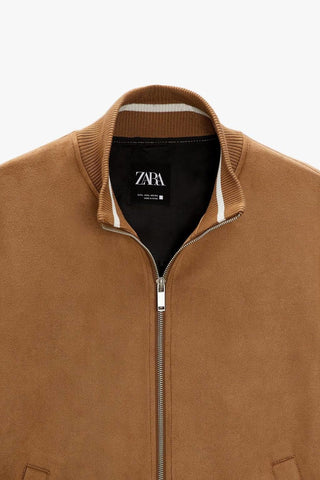 ZR suede mock neck mustard Jacket (00268)