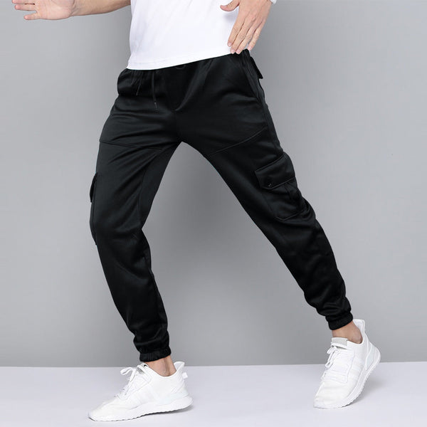 ZRA black polystyre fleece strech cargo trousers (00179)