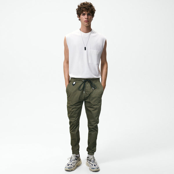 ZRA dark green cotton strech cargo trousers (00260)