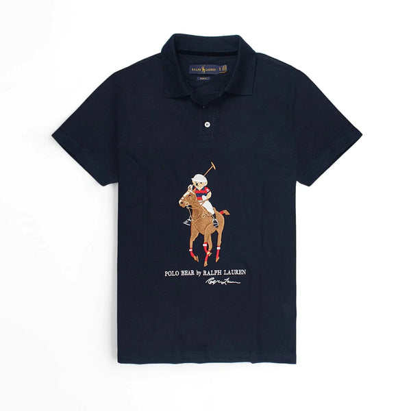 RL emb B-bear navy exclusive polo shirt (00157)