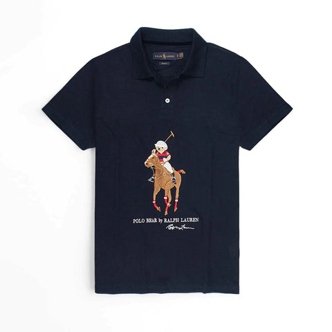 RL emb B-bear navy exclusive polo shirt (00157)